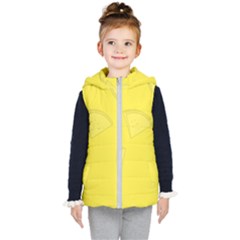 Yellow Pineapple Background Kids  Hooded Puffer Vest