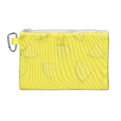 Yellow Pineapple Background Canvas Cosmetic Bag (large)