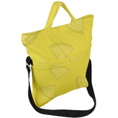 Yellow Pineapple Background Fold Over Handle Tote Bag