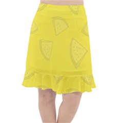 Yellow Pineapple Background Fishtail Chiffon Skirt