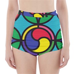 Colors Patterns Scales Geometry High-waisted Bikini Bottoms