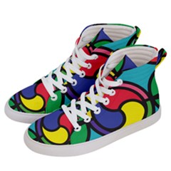 Colors Patterns Scales Geometry Men s Hi-top Skate Sneakers