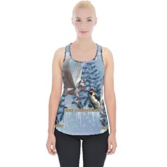 Merry Christmas, Funny Pegasus With Penguin Piece Up Tank Top by FantasyWorld7