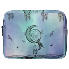 Dreamcatcher With Moon And Feathers Make Up Pouch (large) by FantasyWorld7