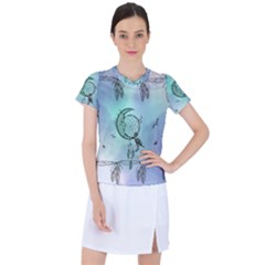 Dreamcatcher With Moon And Feathers Women s Sports Top