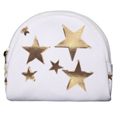 Stars Faux Gold Elegant Starry Festive Christmas Pattern Horseshoe Style Canvas Pouch by yoursparklingshop