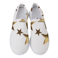 Stars Faux Gold Elegant Starry Festive Christmas Pattern Women s Slip On Sneakers by yoursparklingshop