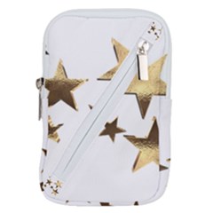 Stars Faux Gold Elegant Starry Festive Christmas Pattern Belt Pouch Bag (small) by yoursparklingshop