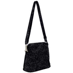 Elegant Black And White Design Zipper Messenger Bag by yoursparklingshop
