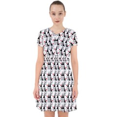 Cartoon Style Asian Woman Portrait Collage Pattern Adorable In Chiffon Dress by dflcprintsclothing