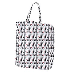 Cartoon Style Asian Woman Portrait Collage Pattern Giant Grocery Tote by dflcprintsclothing