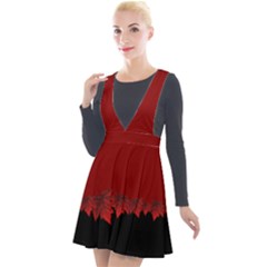 Canada Maple Leaf Dresses Plunge Pinafore Velour Dress