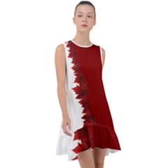 Canada Maple Leaf Dresses Frill Swing Dress