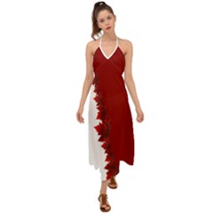 Canada Maple Leaf Dresses Halter Tie Back Dress 