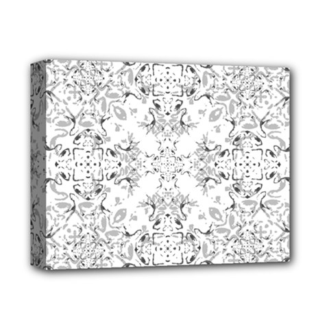 Black And White Decorative Ornate Pattern Deluxe Canvas 14  X 11  (stretched) by dflcprintsclothing