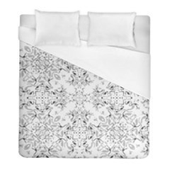 Black And White Decorative Ornate Pattern Duvet Cover (full/ Double Size) by dflcprintsclothing