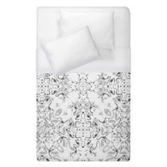 Black And White Decorative Ornate Pattern Duvet Cover (single Size) by dflcprintsclothing