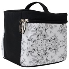 Black And White Decorative Ornate Pattern Make Up Travel Bag (big) by dflcprintsclothing