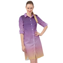 Sunset Evening Shades Long Sleeve Mini Shirt Dress