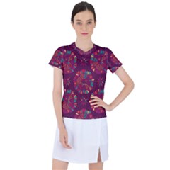 Circle Pattern Women s Sports Top