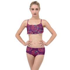 Circle Pattern Layered Top Bikini Set by designsbymallika