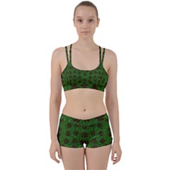 Rose Stars So Beautiful On Green Perfect Fit Gym Set by pepitasart