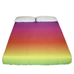 Rainbow Shades Fitted Sheet (queen Size) by designsbymallika