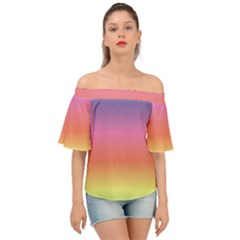 Rainbow Shades Off Shoulder Short Sleeve Top by designsbymallika