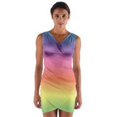 Rainbow Shades Wrap Front Bodycon Dress by designsbymallika