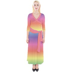 Rainbow Shades Quarter Sleeve Wrap Maxi Dress by designsbymallika