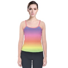 Rainbow Shades Velvet Spaghetti Strap Top by designsbymallika