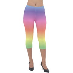 Rainbow Shades Lightweight Velour Capri Leggings  by designsbymallika