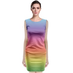 Rainbow Shades Classic Sleeveless Midi Dress