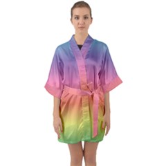 Rainbow Shades Half Sleeve Satin Kimono  by designsbymallika