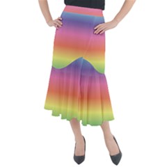 Rainbow Shades Midi Mermaid Skirt by designsbymallika