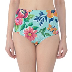 Multi Colour Floral Print Classic High-waist Bikini Bottoms