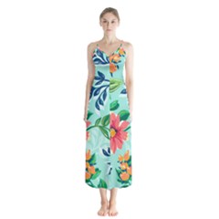 Multi Colour Floral Print Button Up Chiffon Maxi Dress by designsbymallika