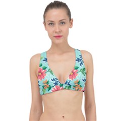 Multi Colour Floral Print Classic Banded Bikini Top by designsbymallika