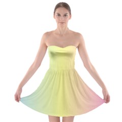 Vertical Rainbow Shade Strapless Bra Top Dress by designsbymallika