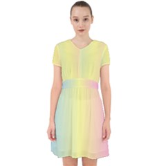 Vertical Rainbow Shade Adorable In Chiffon Dress by designsbymallika