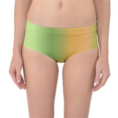 Green Orange Shades Mid-waist Bikini Bottoms by designsbymallika