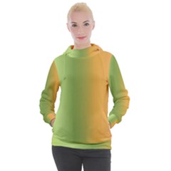 Green Orange Shades Women s Hooded Pullover by designsbymallika