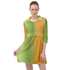 Green Orange Shades Mini Skater Shirt Dress by designsbymallika