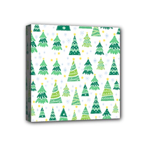 Christmas Tree Pattern Mini Canvas 4  X 4  (stretched) by designsbymallika