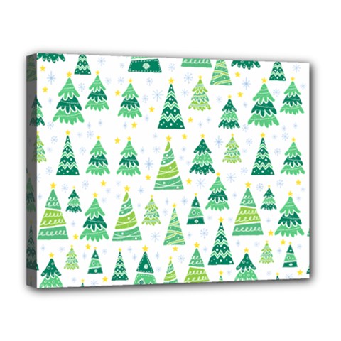 Christmas Tree Pattern Canvas 14  X 11  (stretched) by designsbymallika