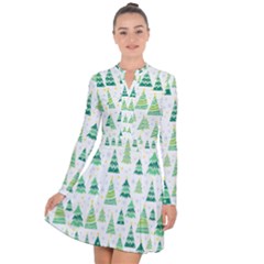 Christmas Tree Pattern Long Sleeve Panel Dress by designsbymallika