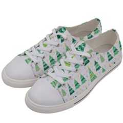 Christmas Tree Pattern Women s Low Top Canvas Sneakers by designsbymallika