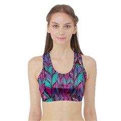 Boho Chic Pattern Sports Bra With Border by designsbymallika