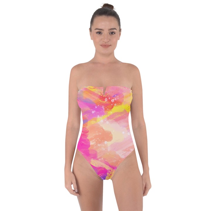 colourful shades Tie Back One Piece Swimsuit