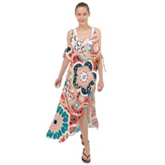 Baatik Floral Print Maxi Chiffon Cover Up Dress